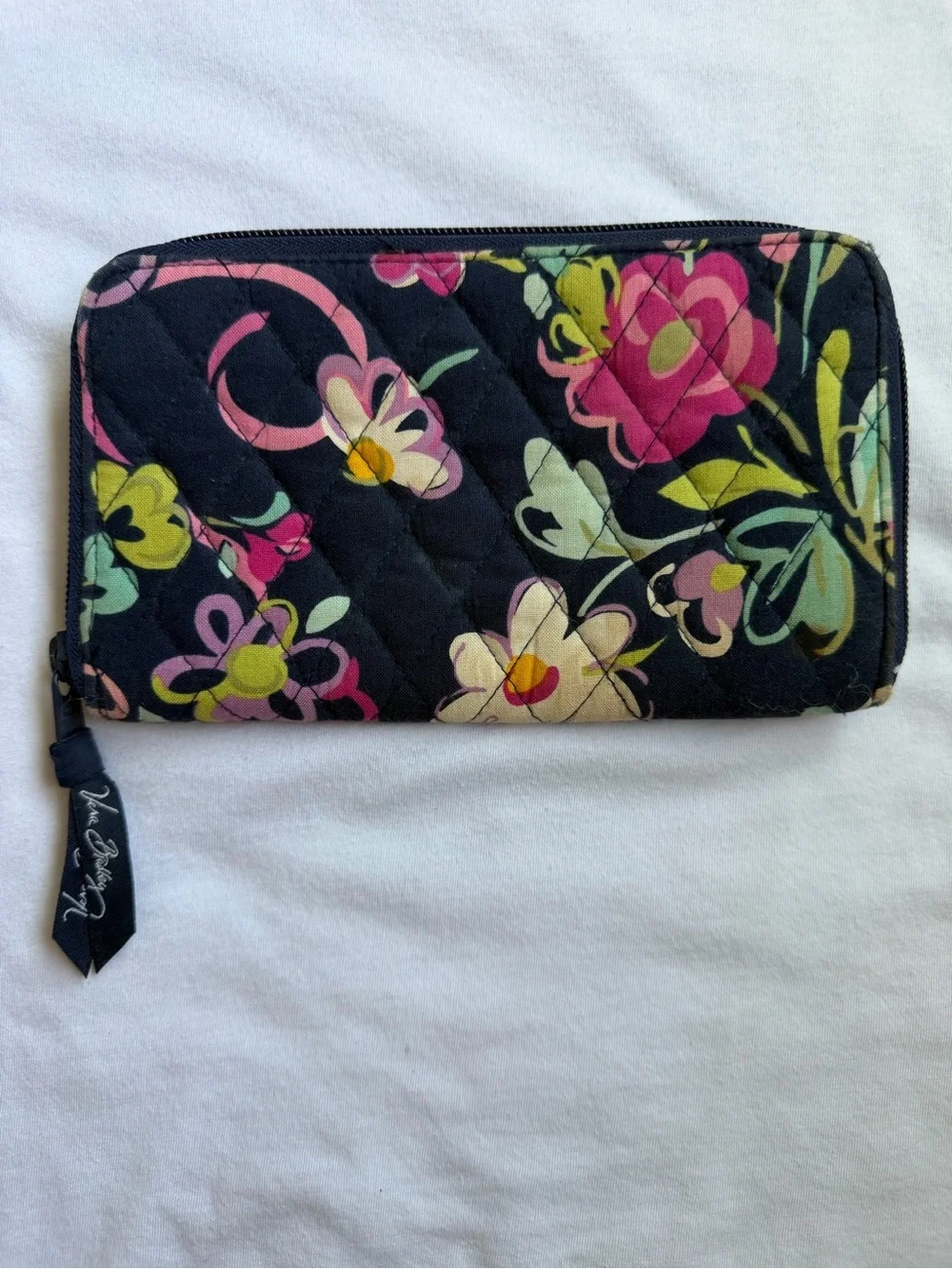 Vera Bradley Navy Floral Zip Wallet